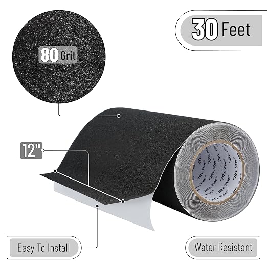 Mr. Pen- Anti Slip Traction Tape, 12" x 30', Abrasive Adhesive for Stairs, Tread Steps, Ramps, Porches, Ladders & Decks, Waterproof Non-Skid Grip Tape for Indoor/Outdoor Use