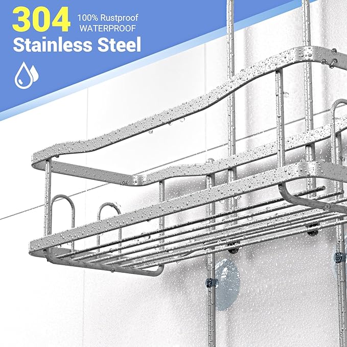 Aitatty Hanging Shower Caddy Bathroom Organizer: Rustproof Shower Shelf Racks Over Shower Head - No Drilling Inside Bath Shower Rack Shelves Over Showerhead for Shampoo with Soap Holder Black