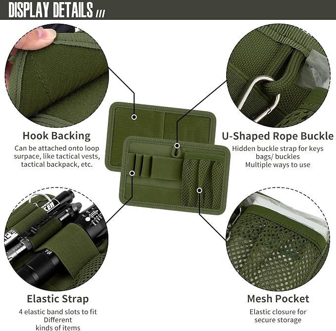bvya Tactical Bag Insert Modular Panel Organizer Utility Admin Pouch Hook Fasteners for Gadgets