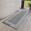 YDKGL Non Slip Long Bath Mat Bathroom Runner, Rubber Backing Ultra Thin Bathroom Rugs Fit Under Door Quick Dry Super Absorbent Washable Bath Rug Shower Mat for Bathtub Sink Floor, Grey 17"x47"