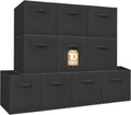 STORAGE MANIAC Storage Cubes, 13 Inch Collapsible Storage Bins with Handles, 10 Pack Fabric Foldable Bins for Organization, Durable Storage Bins for Closet, Shelves, Offices, 10-Pack Black