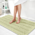 OLANLY Thick Bathroom Runner Rugs 44x24, Extra Absorbent Chenille Striped Bath Rugs, Rubber Backing, Machine Wash Dry, Long Bath Mats for Bathroom, Tub and Shower, Home Decor Accessories, Vanilla