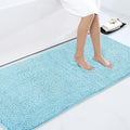 Smiry Luxury Chenille Bathroom Rugs 70x24, Extra Soft and Absorbent Shaggy Bath Mat, Machine Washable, Non-Slip Plush Carpet Runner for Tub, Shower, and Floor, Home Decor Accessories, Sky Blue