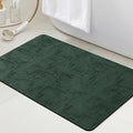 ACCUMTEK Non Slip Bath Mat, Thin Bathroom Rugs Fit Under Door, Quick Dry Bath Mats, Machine Washable Bath Rugs for Bathroom, Bathtub & Kitchen, Bathtub, Deep Green/Marble/24 x17