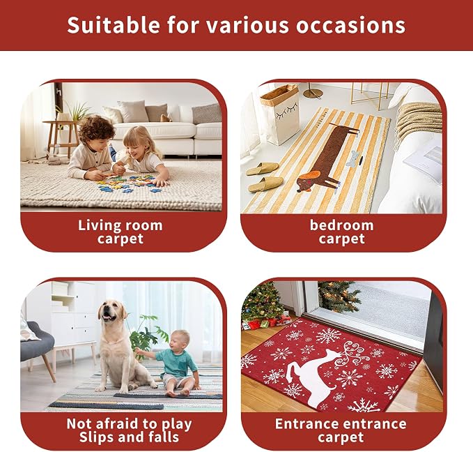 Reusable Carpet Grippers,Non Slip Rug Pads Grippers for Hardwood Floors and Tiles, Washable,Strong Adhesive Grippers for Area Rugs, Keep Corners Flat, Non-Damaging for Floor Mysterious Black(16)