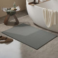 Mecko Bath Mat, Ultra Absorbent Quick Dry Bathroom Floor Mats-Upgraded Thin Cozy Cloth Bathroom Mat Fit Under Door, Rubber Non-Slip Bathroom Rug for Bathtub, Sink, Shower Room(Grey,20"x32")