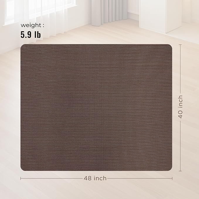 Office Chair Mat for Hard Floors,40"x48" Anti-Slip Waterproof Hardwood Floor Chair Mat,Heavy Duty Floor Protector Rolling Chairs for Home Office(Coffee)