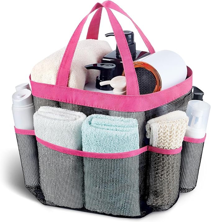 Attmu Mesh Shower Caddy Portable, Quick Dry Hanging Shower Tote Bag for College Dorm Room Essentials, Large Capacity Shower Caddy Dorm for Bathroom Gym Swimming