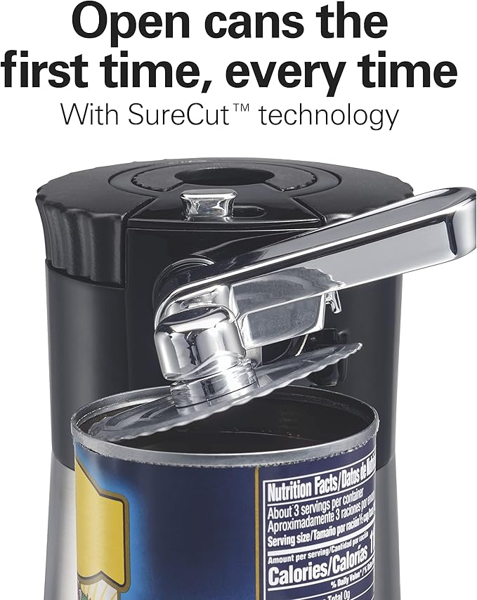 Hamilton Beach OpenStation Electric Automatic Can Opener for Kitchen with Multi Tool and Bottle and Jar Opening Tools, Auto Shutoff, Cord Storage, and Sure Cut Technology, Stainless Steel (76382)