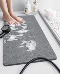 OTHWAY Shower Mat Non Slip Without Suction Cups, Quick Drying Bathtub Mat Non Slip for Shower Bathroom, PVC Loofah Shower Mat for Wet Areas (Grey)