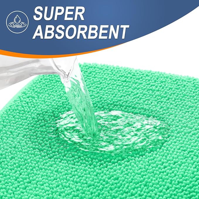 OLANLY Thick Memory Foam Bath Mat Rug 30x20, Extra Soft Absorbent Bathroom Rug, Quick Dry Bath Mats, Non-Slip, Machine Washable Carpet for Bathroom, Tub and Shower, Home Decor Accessories, Mint Green