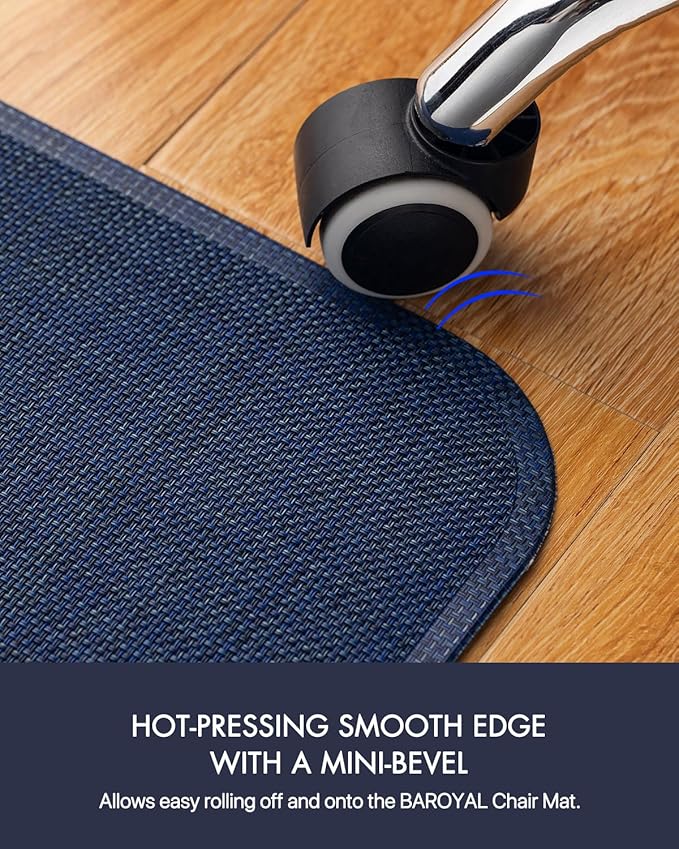 BARoyal Office Chair Mat for Hardwood Floor Under Desk Computer Rolling Chair Mat for Wood/Tile Floor Non-Slip Heavy Duty Desk Rug PVC Plastic Hard Floor Protector 30" x 48"(Indigo)
