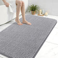 Arotive Bathroom Rugs 47" x 32", Ultra Soft Absorbent Chenille Bath Rugs, Non-Slip Rubber Backing, Machine Washable Bath Mats for Bathroom Floor, Tub and Shower, Home Decor Accessories, Grey