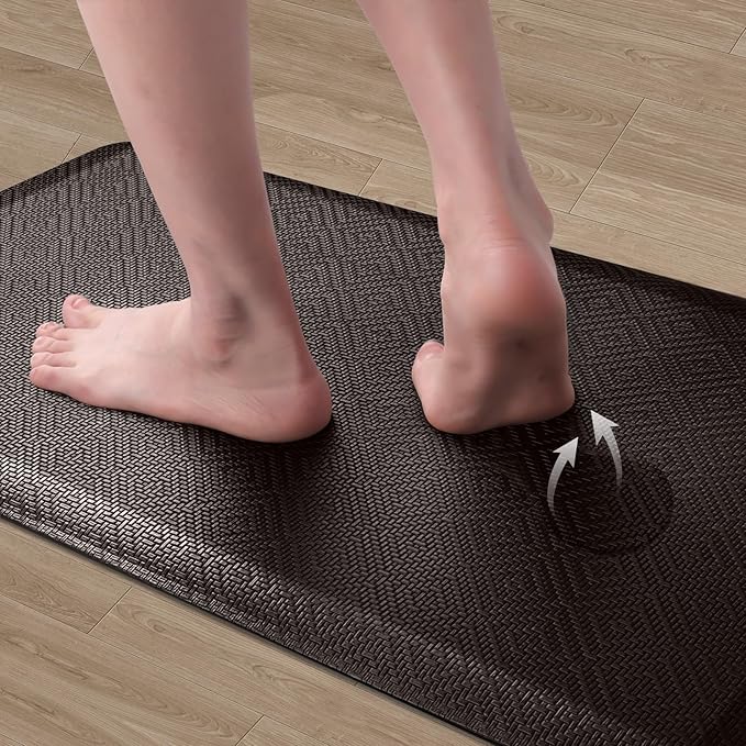 Mattitude Kitchen Mat Cushioned Anti-Fatigue Floor Mat Water Resistant Non-Slip Mats and Rugs Standing and Comfort Desk Mats for House Sink Office Laundry (Chocolate, 17.3"x28")