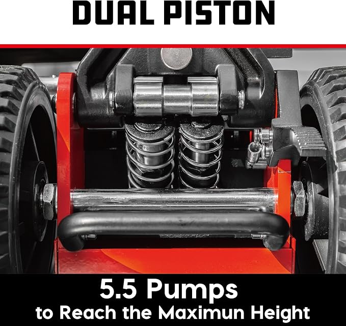 Powerbuilt 1.5 Ton Big Wheel Off Road Jack, Vehicle Lift for Trucks, SUVs, ATVs Offroad Vehicles, Oversized Wheels for Rugged Terrain, 3000 LB Capacity, Orange 620704ECE