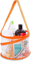 Handy Laundry Portable Shower Caddy – Collapsible Mesh Organizer with Handle, Quick Dry, Large Compartments for Dorm, College, Gym, Travel, Camp, Bathroom Essentials (Orange)