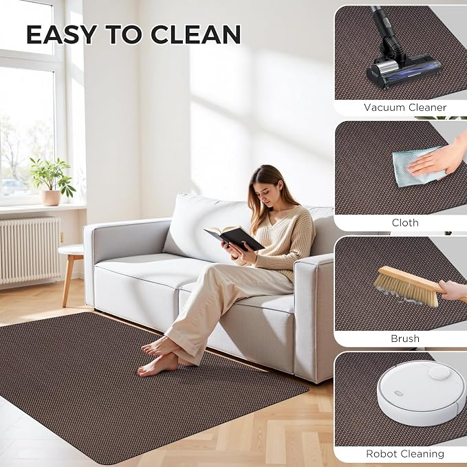 Sycoodeal Chair Mat, 40" x 55" Office Chair Mat for Hardwood and Tile Floor, Heavy Duty Floor Protector for Rolling Chairs, Non-Slip,Computer Mat for Home Office(Brown)