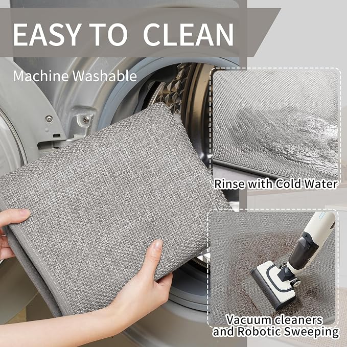 YDKGL Water Absorbent Runner Rugs for Kitchen, Kitchen Mat in Front of Sink, Oil Absorbent Kitchen Mats for Floor,Non-Slip Kitchen Rugs,Durable Kitchen Mats，17x30 Gray Kitchen Rugs,