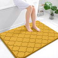 OLANLY Memory Foam Bath Mat Rug 40x32, Ultra Soft and Absorbent Bathroom Rugs, Non-Slip, Comfortable, Machine Washable Bath Carpet for Bathroom Floor, Tub, Shower and Home Decor Accessories, Yellow