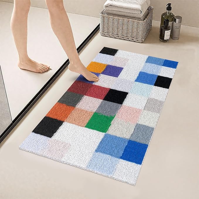 Bathtub Mat Non Slip - Anti Slip Shower Mat, Quick Drying Bath Tub Mats, Soft PVC Loofah Foot Massage Mat, Bath Mat for Shower, Tub, Bathroom, Floor, Kitchen, Pool, Hotel