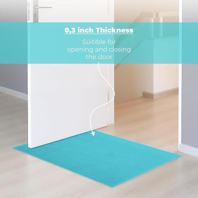 Cotton Paradise 100% Cotton Turkish Bathmat Rug, Soft Absorbent Quick Dry Non Slip, 17x24 Bathmat Rug, Turquoise
