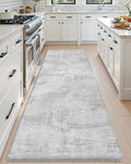 DEXI Kitchen Mats Cushioned Anti Fatigue, 23x86 Floor Padded Runner Rug Non Slip, Waterproof Standing Comfort Memory Foam for Front Sink Laundry, Light Grey