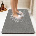 Joyhalo Shower Mat Bathtub Mat Non Slip, Bathmats Non Slip, Quick Drying Foot Scrubber Loofah Mats for Shower, Tub, Bathroom, Home, 32x24inch, Grey