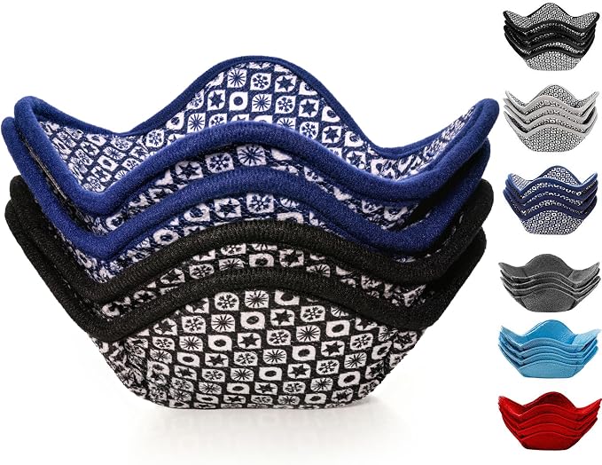 Sheff Microwave Bowl Cozy Holders Set of 4 - Durable and Reliable for Hot and Cold Plates and Dishes - Ideal Household Gift (2 Navy and 2 Black, 7 inch)