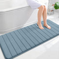 OLANLY Memory Foam Long Bathroom Rugs Runner 59x24, Super Soft Absorbent Bath Mat, Quick Dry, Machine Washable Shower Floor Rugs, Bathmat Carpet, Bathroom Home Decor Accessories, Airy Blue