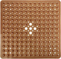 Yimobra Shower Mat 21X21 Inch Square, Non Slip Bathtub Mat with Large Suction Cups&Drain Holes, Fast Dry Shower Stall Mats for Inside Shower, Machine Washable BPA-Free, Bath Essentials,Clear Brown