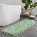 TECHMILLY Super Soft Shaggy Bathroom Runner Rugs, Absorbent Thick Non Slip Microfiber Bath Rugs, Quick Dry Machine Washable Bath Mat for Bathroom Floor, Bathtub and Shower 17"x47"