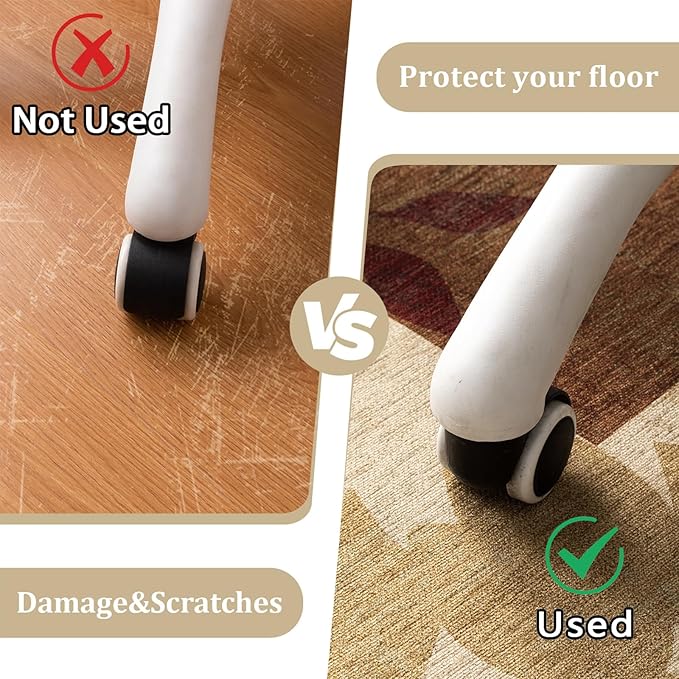 Office Chair Mat for Hardwood Floor, 60"x45" Easy Glide Computer Desk Mat Protector for Rolling Chair Under Desk Rug Nonslip Backing, Machine Wash, (Modern)