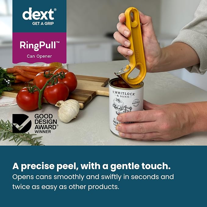 Dext - Ring Pull Can Opener, Pop Can Opener for Seniors, Arthritis, and Parkinson’s, Easy Open, Ergonomic Handle with Comfortable Grip. Perfect for Soda, Pet Food, and More (Mulberry)
