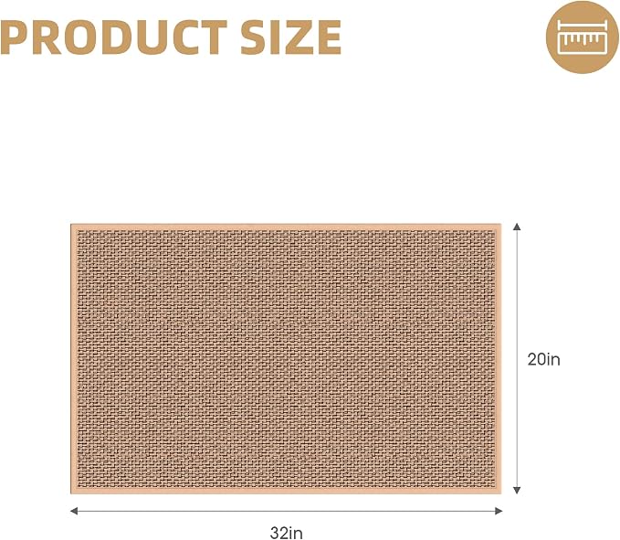 Kitchen Mats for Floor - Kitchen Rugs Non Slip Washable 20"x32", Beige