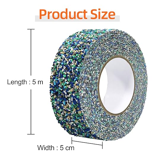 QILIMA Pool Rubber Grip Tape 2" x 15ft -Blue, Heavy Duty Anti Slip Tape for Stairs & Outdoor Safety, Waterproof Traction Strips for Pool Sides, Showers, Bathroom