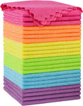 Orighty Microfiber Cleaning Cloth, 24 Pack Highly Absorbent Cleaning Rags, Household Cleaning Supplies, Reusable Microfiber Towels Lint Free Cloths for House, Kitchen, Car Care, 12x11 inch