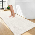 OLANLY Thick Bathroom Runner Rugs 44x24, Extra Soft Absorbent Chenille Bath Rugs, Rubber Backing, Machine Wash Dry, Long Bath Mats for Bathroom Floor, Tub and Shower, Home Decor Accessories, Ivory