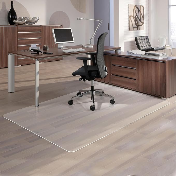 100pointONE Large Office Chair Mat for Hardwood Floor - 46" x 60" Clear Floor Protector Mat for Office Chair On Hardwood, Easy Glide Desk Chair Mat for Home & Office
