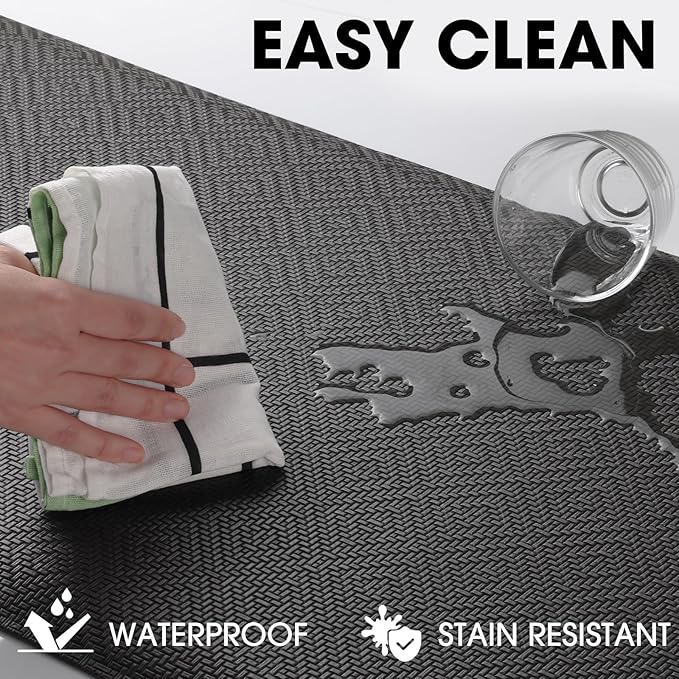 Mattitude Kitchen Mat Cushioned Anti-Fatigue Floor Mat Water Resistant Non-Slip Mats and Rugs Standing and Comfort Desk Mats for House Sink Office Laundry (Dark Grey, 17.3"x60")