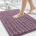 Smiry Bathroom Rugs Mat 24x16, Extra Soft Absorbent Chenille Bath Rugs, Non Slip Rubber Backing Machine Washable Quick Dry Bath Mats for Bathroom Floor, Tub, Shower, Home Decor Accessories, Deep Plum