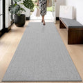LUMI Ultra Thin Runner Rug for Hallway 2'x8', Non-Slip Entryway Rug with Rubber Backing, Unique Herringbone Design for Hallway, Entry, Kitchen, Patio, Gray