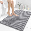 OLANLY Bathroom Rug Mat 36x24, Thick Soft and Absorbent Chenille Bath Mat, Non-Slip Rubber Backing, Machine Washable Quick Dry Bath Rugs for Tub Shower Floor, Home Decor Accessories, Grey