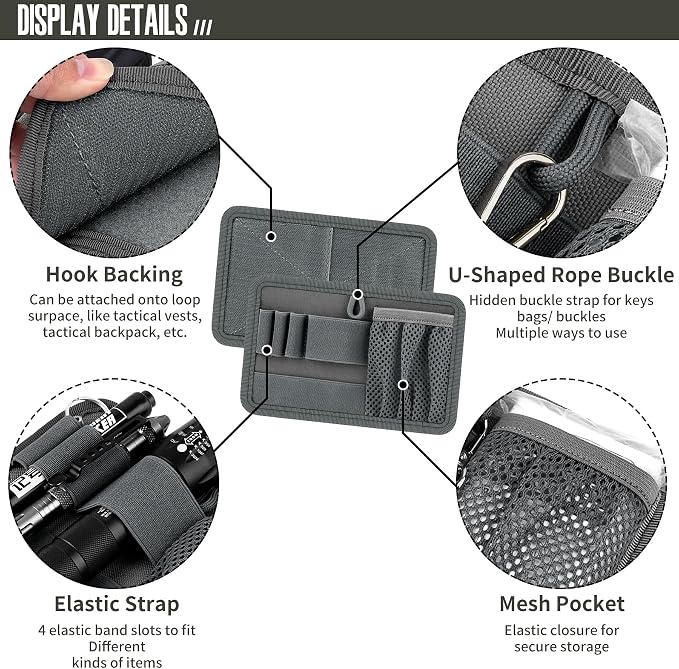 bvya Tactical Bag Insert Modular Panel Organizer Utility Admin Pouch Hook Fasteners for Gadgets