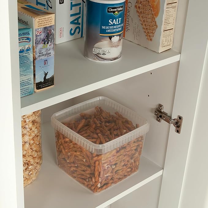 Sauder HomePlus Narrow Pantry Storage Cabinet Slim Single Door with Adjustable Shelves, Kitchen Storage Cabinet, in Soft White
