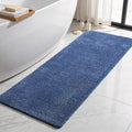 TYUU Bathroom Runner Rug, Ultra Soft Long Bath Mat Super Absorbent Quick Dry Bathroom Runner Rugs 24 x 72 Non Slip Washable, Denim Blue 24" x 72"