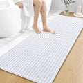 OLANLY Long Bathroom Rugs Runner 59x24, Thick Soft and Absorbent Chenille Bath Mat, Non-Slip, Machine Washable Quick Dry Bath Rugs for Tub Shower Floor, Home Decor Accessories, White