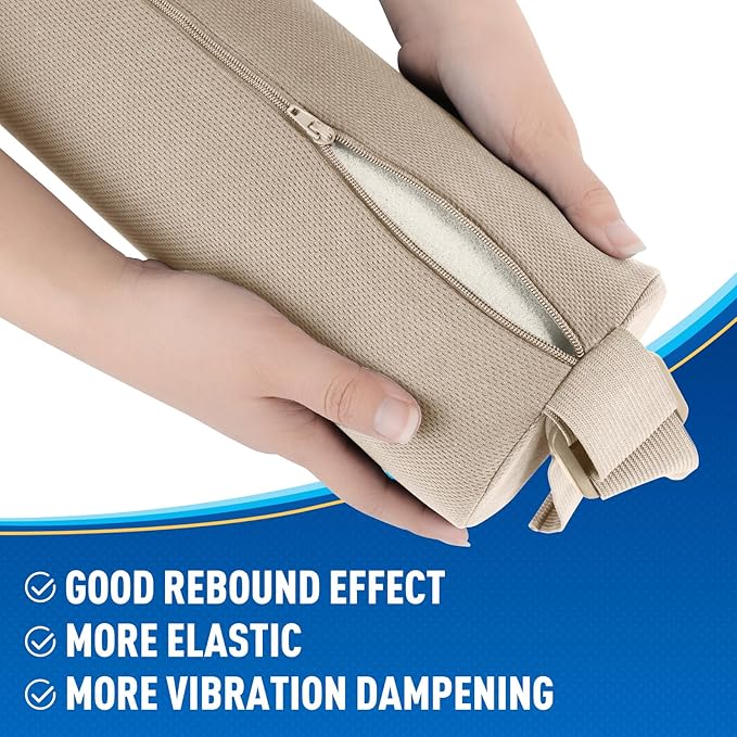 Lumbar Roll Support Pillow for Office Chair, Car, Gaming Chair, Memory Foam Back Cushion with Washable Cover for Relieving Back Pain & Improving Posture, Large,Khaki