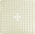 Yimobra Shower Mat 21X21 Inch Square, Non Slip Bathtub Mat with Large Suction Cups&Drain Holes, Soft Fast Dry Shower Stall Mats for Inside Shower, Machine Washable BPA-Free, Bath Essentials, Beige