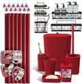 Clara Clark Bathroom Set - Christmas Bathroom Accessories Set, 27PC Bathroom Accessory Set, Christmas Bathroom Sets with Bathroom Rugs, Adhesive Corner Shower Caddy Hanging, Toilet Brush & Trash Can