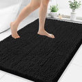 Smiry Luxury Chenille Bathroom Rugs 48x32, Extra Soft and Absorbent Shaggy Bath Mat, Machine Washable, Non-Slip Plush Carpet Runner for Tub, Shower, and Floor, Home Decor Accessories, Charcoal Grey